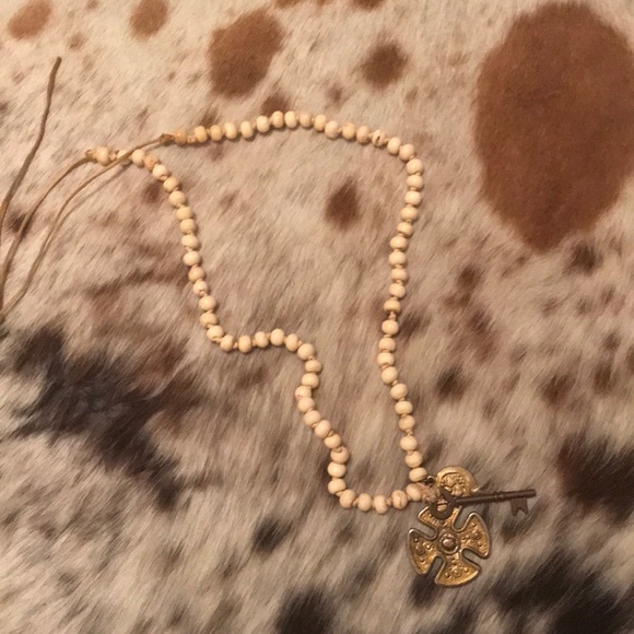 Bone necklace with 3 charms!!! - Picture 1 of 5